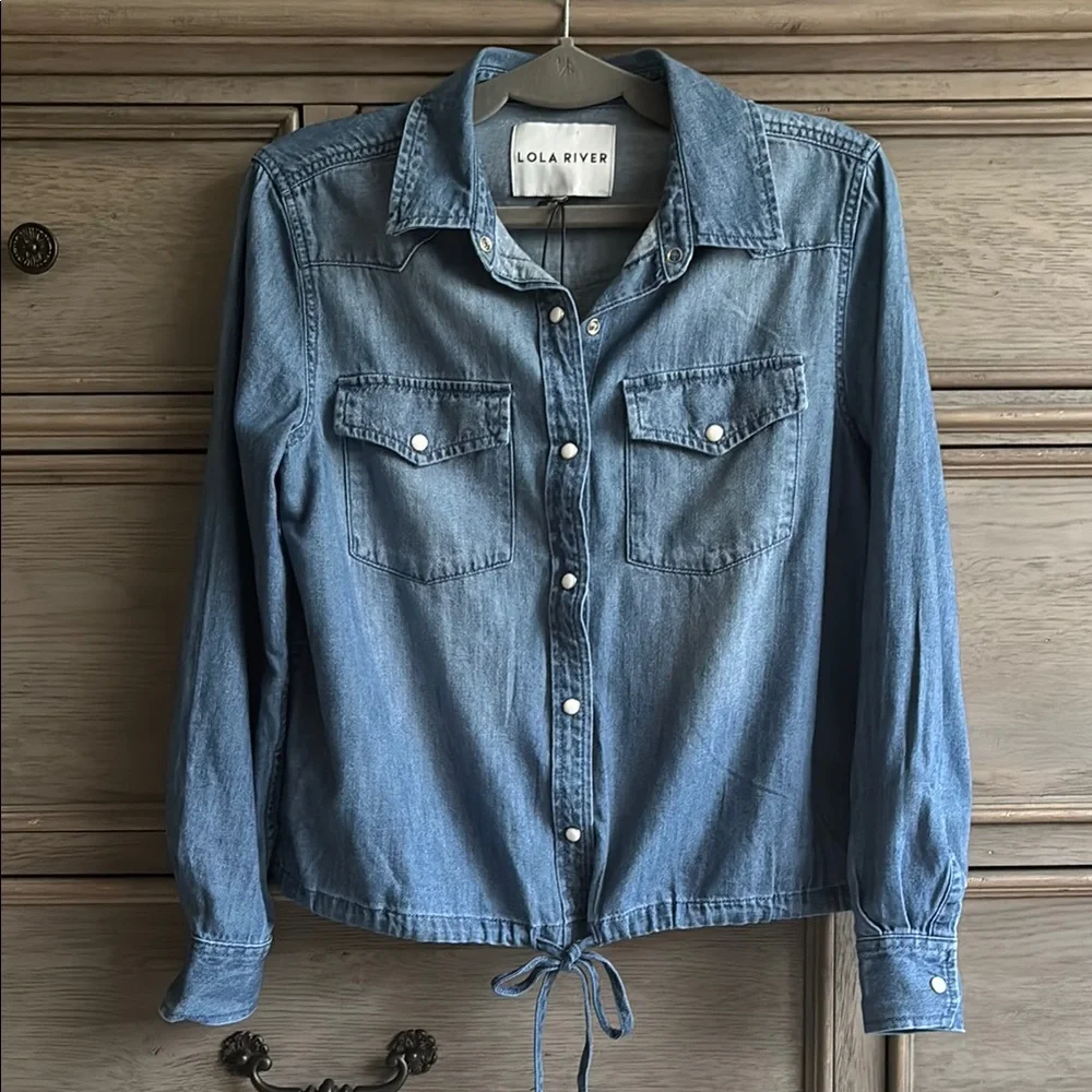 Lola River Denim Button-Up Shirt - Picture 1 of 6